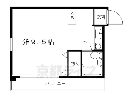 叡山電鉄 元田中駅 徒歩18分 3階建 築35年(1K/2階)の間取り写真