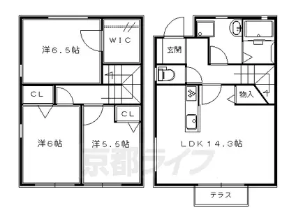 フォーシーズンズ宝ヶ池(3LDK/1階)の間取り写真
