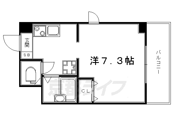 CAPITAL VILLA丸太町(1K/4階)の間取り写真