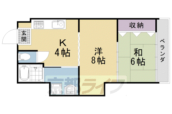 ハイツとういん(2LDK/3階)の間取り写真