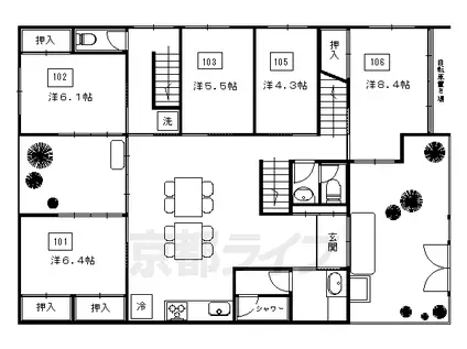 京都市東西線 蹴上駅 徒歩15分 2階建 築126年(ワンルーム/1階)の間取り写真