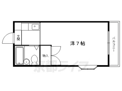 叡山電鉄 岩倉駅(京都) 徒歩9分 3階建 築40年(1K/3階)の間取り写真