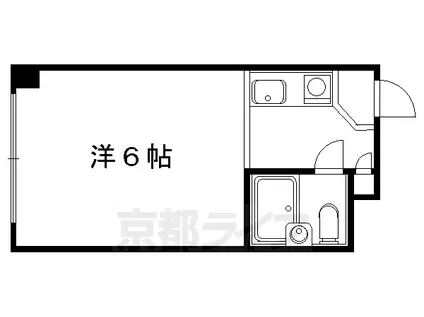 叡山電鉄 木野駅 徒歩7分 3階建 築48年(1K/1階)の間取り写真