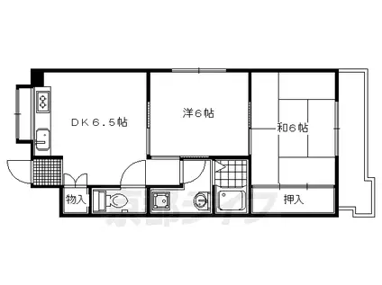 VILLA御堂殿(2DK/3階)の間取り写真