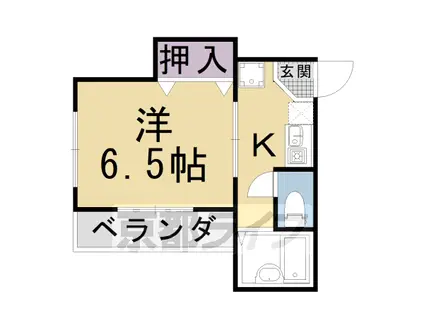 山陰本線 花園駅(京都) 徒歩9分 2階建 築24年(1K/1階)の間取り写真