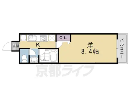 阪急電鉄京都線 西京極駅 徒歩12分 5階建 築18年(1K/2階)の間取り写真