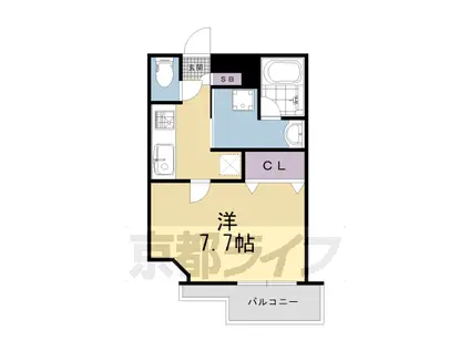 阪急電鉄京都線 西京極駅 徒歩1分 10階建 築19年(1K/3階)の間取り写真