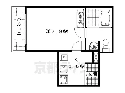 阪急電鉄京都線 西院駅(阪急) 徒歩9分 3階建 築19年(1K/3階)の間取り写真