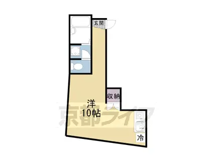京福嵐山本線 帷子ノ辻駅 徒歩2分 3階建 築54年(ワンルーム/2階)の間取り写真