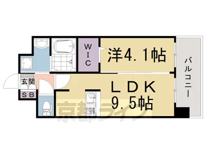 阪急電鉄京都線 西院駅(阪急) 徒歩11分 6階建 築4年(1LDK/2階)の間取り写真