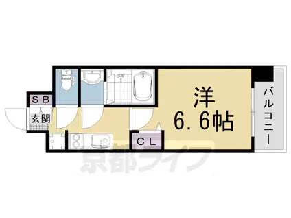 阪急電鉄京都線 西院駅(阪急) 徒歩11分 6階建 築4年(1K/2階)の間取り写真