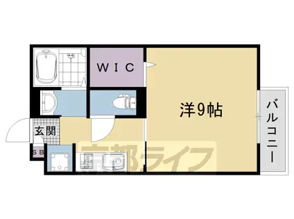 東海道本線 西大路駅 徒歩12分 2階建 築19年(1K/1階)の間取り写真