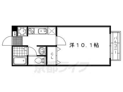 東海道本線 西大路駅 徒歩12分 2階建 築19年(1K/1階)の間取り写真