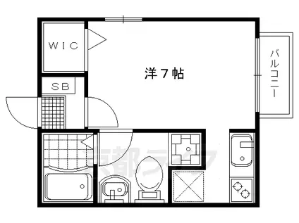 カシータ(1K/2階)の間取り写真