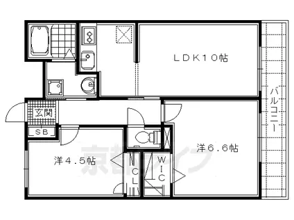 シャーメゾン嵯峨(2LDK/2階)の間取り写真