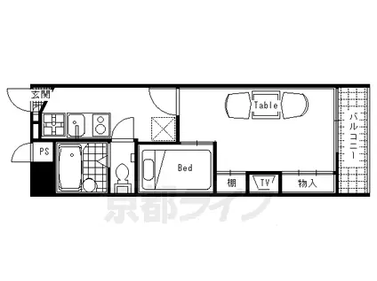 阪急電鉄嵐山線 松尾大社駅 徒歩12分 2階建 築20年(1K/1階)の間取り写真