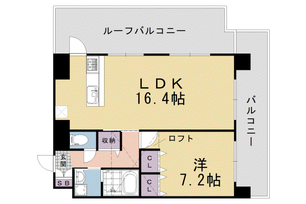 京都市東西線 西大路御池駅 徒歩10分 6階建 築19年(1LDK/6階)の間取り写真