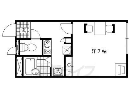 阪急電鉄京都線 西院駅(阪急) 徒歩7分 2階建 築22年(1K/2階)の間取り写真