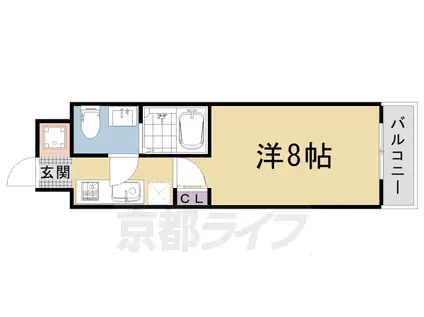 阪急電鉄京都線 西京極駅 徒歩12分 9階建 築19年(1K/9階)の間取り写真