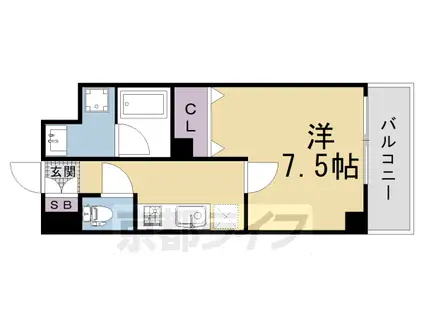 京都市東西線 太秦天神川駅 徒歩12分 11階建 築19年(1K/9階)の間取り写真