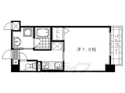 阪急電鉄京都線 西京極駅 徒歩6分 4階建 築18年(1K/4階)の間取り写真