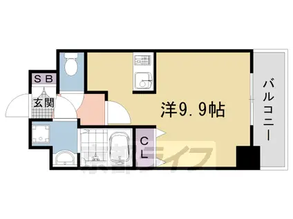 東海道本線 西大路駅 徒歩13分 11階建 築18年(ワンルーム/8階)の間取り写真