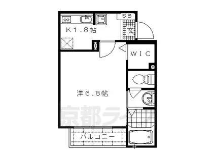 山陰本線 丹波口駅 徒歩5分 2階建 築18年(1K/1階)の間取り写真