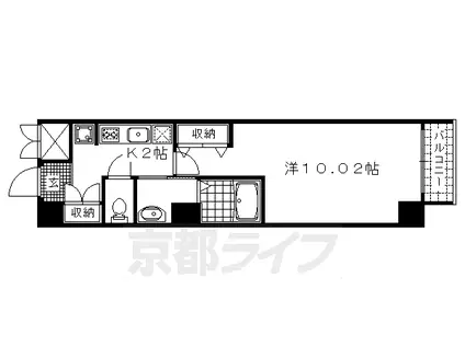 阪急電鉄京都線 西京極駅 徒歩6分 7階建 築20年(1K/2階)の間取り写真