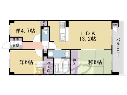 阪急電鉄京都線 西京極駅 徒歩15分 11階建 築28年(3LDK/11階)の間取り写真