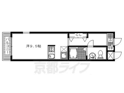 阪急電鉄京都線 大宮駅(京都) 徒歩8分 5階建 築18年(ワンルーム/4階)の間取り写真