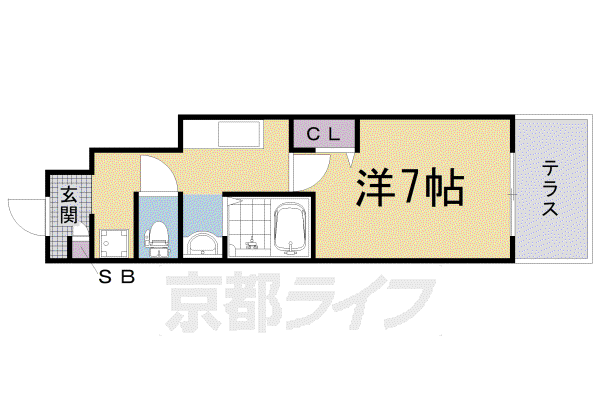 山陰本線 花園駅(京都) 徒歩13分 2階建 築18年(1K/1階)の間取り写真