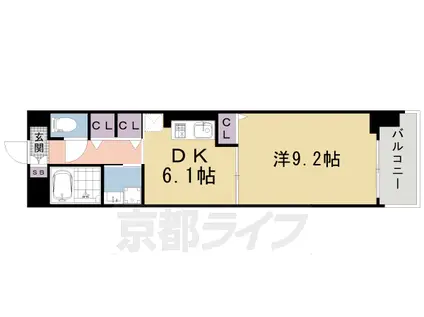 東海道本線 西大路駅 徒歩3分 7階建 築17年(1DK/5階)の間取り写真