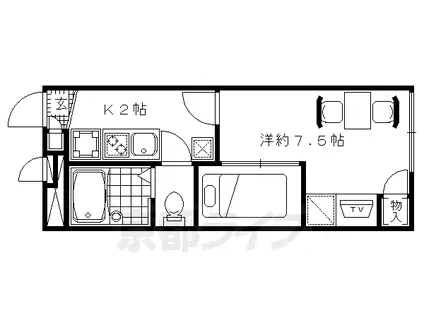 レオパレス蜂ヶ岡(1K/1階)の間取り写真