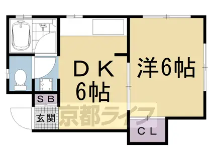 三興ハウス(1DK/1階)の間取り写真