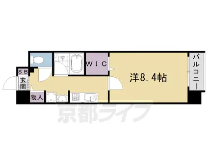 阪急電鉄京都線 西院駅(阪急) 徒歩9分 4階建 築16年(1K/3階)の間取り写真