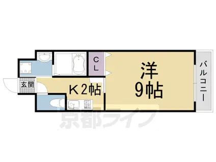 京都市東西線 太秦天神川駅 徒歩7分 3階建 築17年(1K/3階)の間取り写真