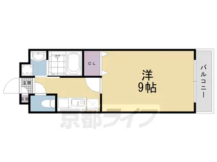 京都市東西線 太秦天神川駅 徒歩7分 3階建 築16年(1K/1階)の間取り写真