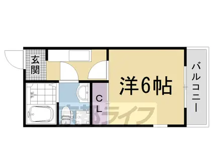 阪急電鉄京都線 西院駅(阪急) 徒歩8分 4階建 築17年(1K/3階)の間取り写真