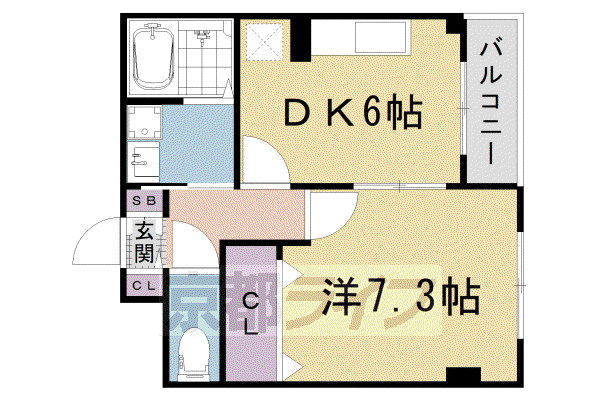 阪急電鉄京都線 西院駅(阪急) 徒歩10分 2階建 築17年(1DK/1階)の間取り写真