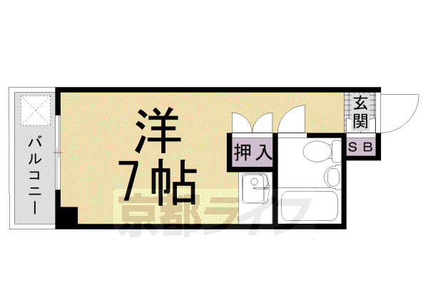 シティハイツ三条(ワンルーム/3階)の間取り写真