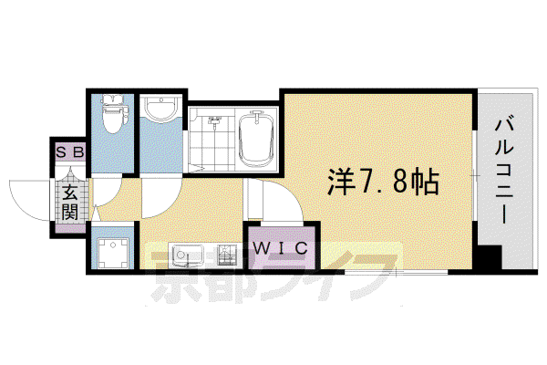 阪急電鉄京都線 西院駅(阪急) 徒歩9分 5階建 築8年(1K/3階)の間取り写真