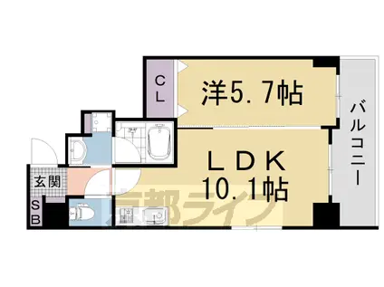 ベラジオ雅び四条通2(1LDK/3階)の間取り写真