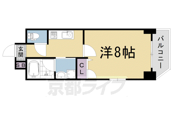 ベラジオ雅び四条通2(1K/3階)の間取り写真