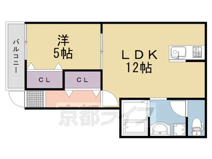阪急電鉄京都線 水無瀬駅 徒歩12分 3階建 築40年(1LDK/1階)の間取り写真