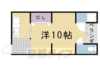 阪急電鉄京都線 桂駅 徒歩8分 3階建 築53年(1K/1階)の間取り写真