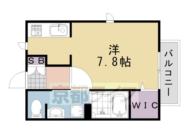 阪急電鉄嵐山線 上桂駅 徒歩21分 2階建 築18年(1K/2階)の間取り写真
