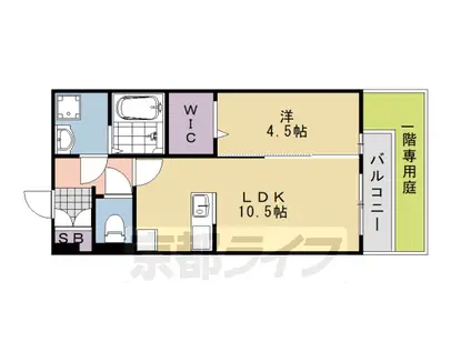阪急電鉄嵐山線 松尾大社駅 徒歩2分 2階建 築18年(1LDK/1階)の間取り写真