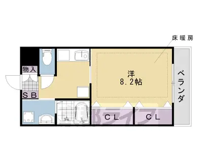 阪急電鉄京都線 桂駅 徒歩4分 3階建 築18年(1K/1階)の間取り写真