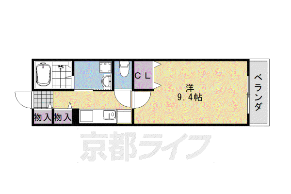 東海道本線 桂川駅(京都) 徒歩10分 2階建 築18年(1K/1階)の間取り写真