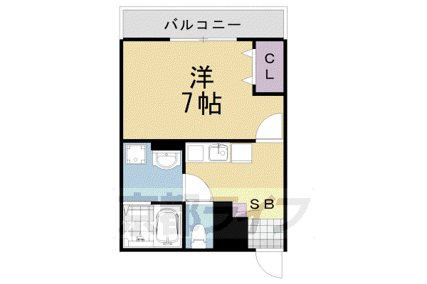 阪急電鉄嵐山線 上桂駅 徒歩10分 2階建 築18年(1K/2階)の間取り写真